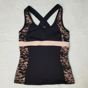 bebe Sport Black Racerback Tank Top Size Small
